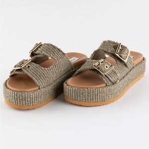 Steve Madden Karrigan Womens Platform Sandals, olive